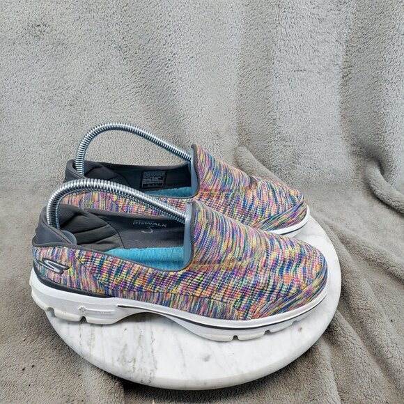 Skechers Shoes Womens Size 7.5 Multicolor Textile Slip On Go Walk 3 Sneakers - Picture 4 of 11